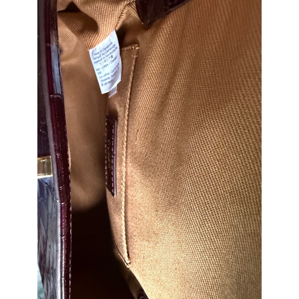 J.Crew Small Edie Top-Handle Bag Italian Croc-Embossed Leather Burgundy BX991 - Picture 14 of 14